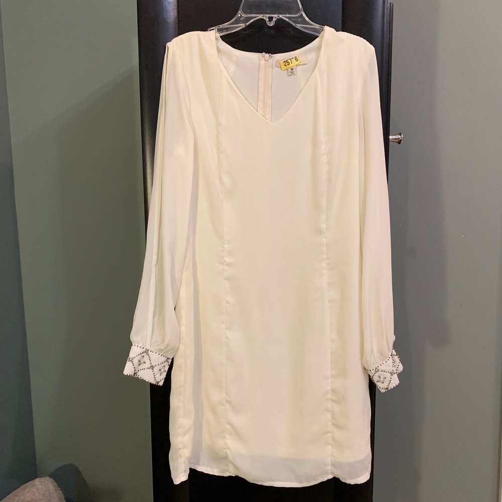 Ivory long sleeve dress